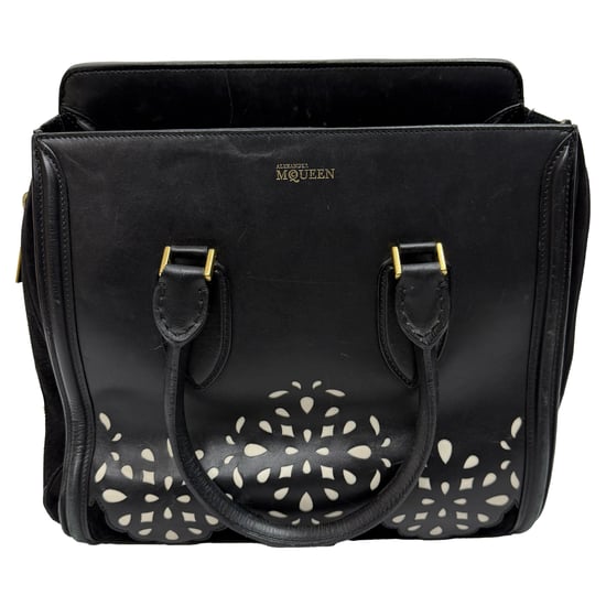 Alexander Mcqueen Heroine Lasercut Accent Tote Bag in Black Calf Leather - Image 3