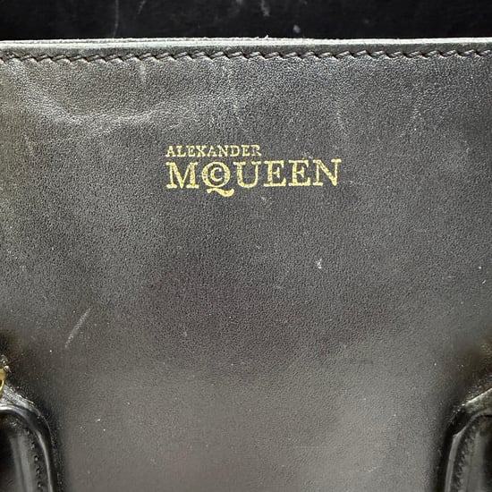 Alexander Mcqueen Heroine Lasercut Accent Tote Bag in Black Calf Leather - Image 4