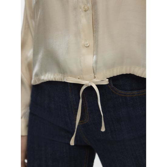 Vero Moda vmmarys liva ls tie shirt wvn lcs 10347234 oatmeal - Image 3
