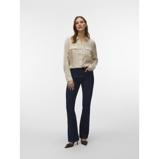 Vero Moda vmmarys liva ls tie shirt wvn lcs 10347234 oatmeal - Image 4