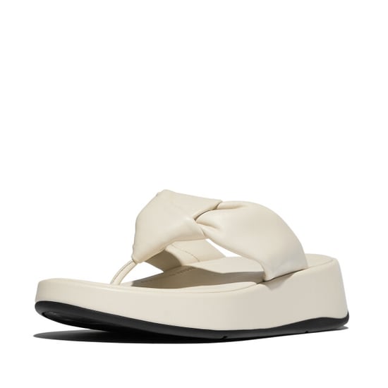 FitFlop F-mode knot soft-leather flatform toe-post sandals - Image 1