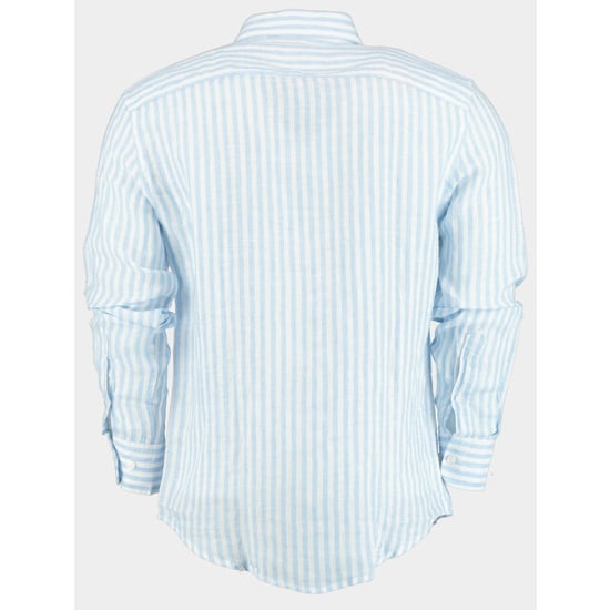 Blue Coast Casual hemd lange mouw 100% linnen, licht streep 118r4/0015 celeste - Image 2