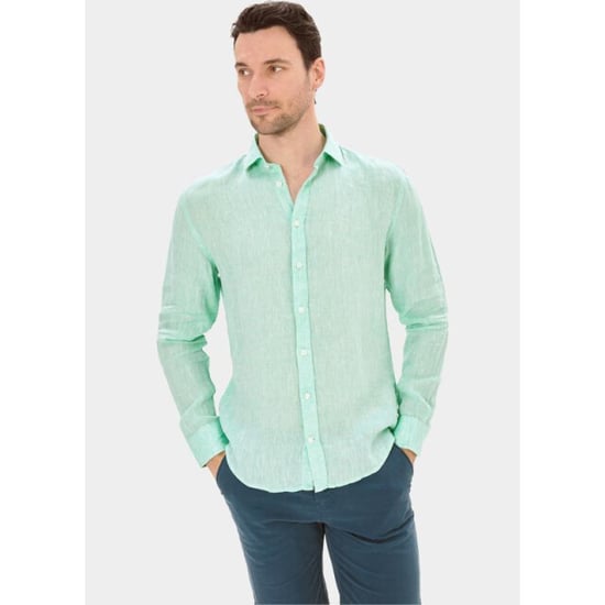 Blue Coast Casual hemd lange mouw 100% linnen, regular fit 118l/0045 verde - Image 4