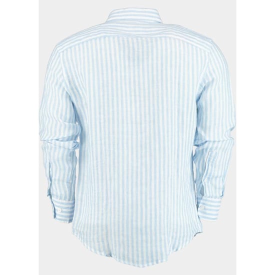 Blue Coast Casual hemd lange mouw 100% linnen, licht streep 118r4/0015 celeste - Image 2