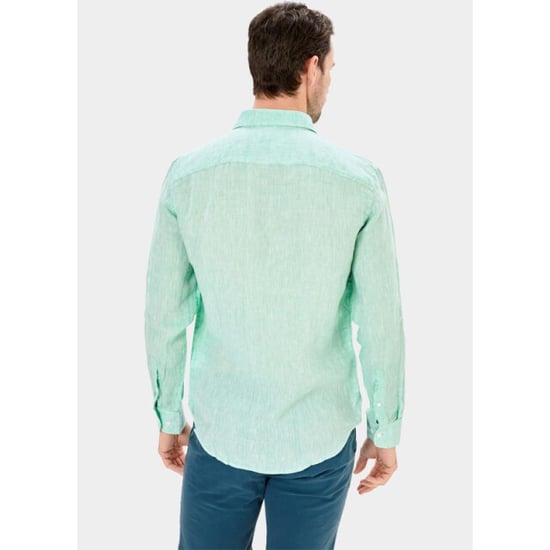 Blue Coast Casual hemd lange mouw 100% linnen, regular fit 118l/0045 verde - Image 4