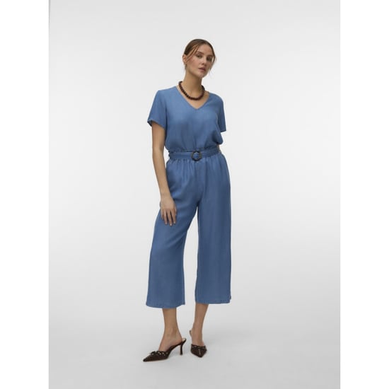 Vero Moda Vmbree ss v-neck tencel top blue denim - Image 5