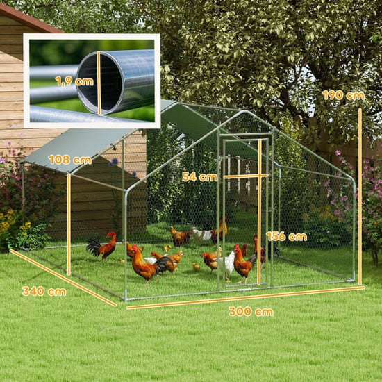4goodz Kippenren met waterdichte en uv-bestendige hoes 10-15 kippen 3 x 3,4 - Image 5