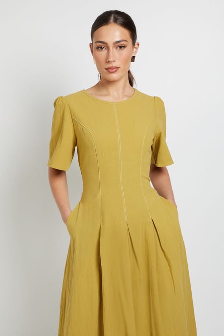 Principles Contrast Stitching Fit & Flare Midi Dress - Image 4