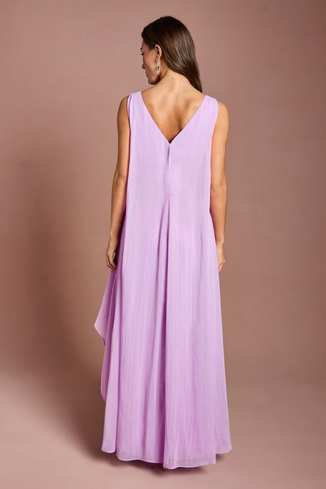 Cape Sleeve Pleated Midi Dress - Image 3
