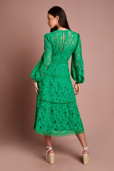 Lace Panelled Long Sleeve Dress - Image 3