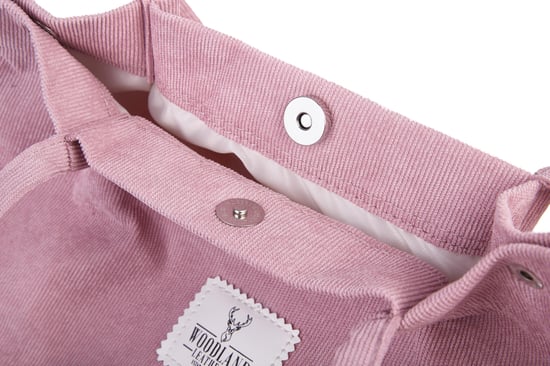 Women’s Corduroy Tote Bag, Water resistant Shoulder Bag in Pink - Image 6