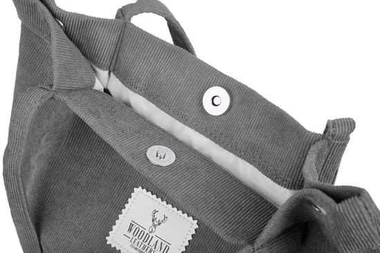 Women’s Corduroy Tote Bag, Water resistant Shoulder Bag in Grey - Image 6