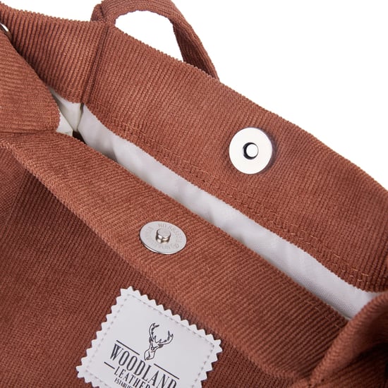 Women’s Corduroy Tote Bag, Water resistant Shoulder Bag in Brown - Image 6