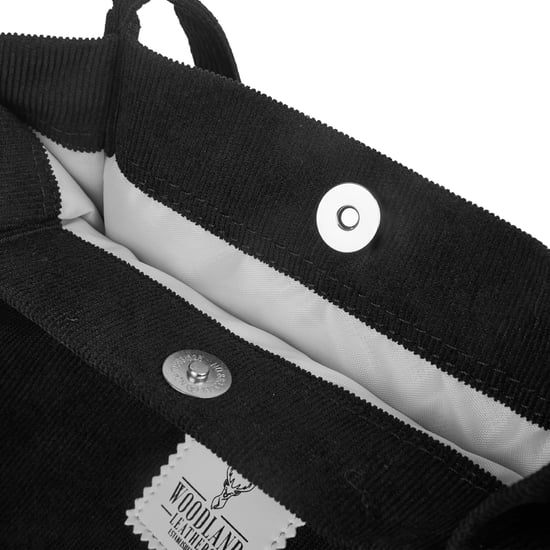 Women’s Corduroy Tote Bag, Water resistant Shoulder Bag in Black - Image 6