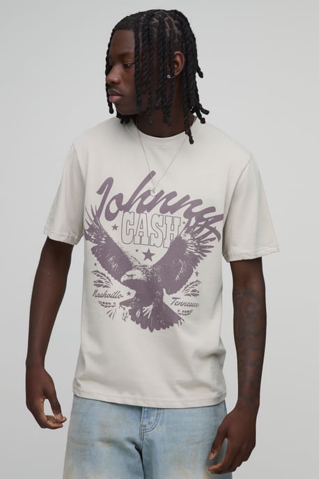 Regular Johnny Cash License Print T-shirt - Image 1