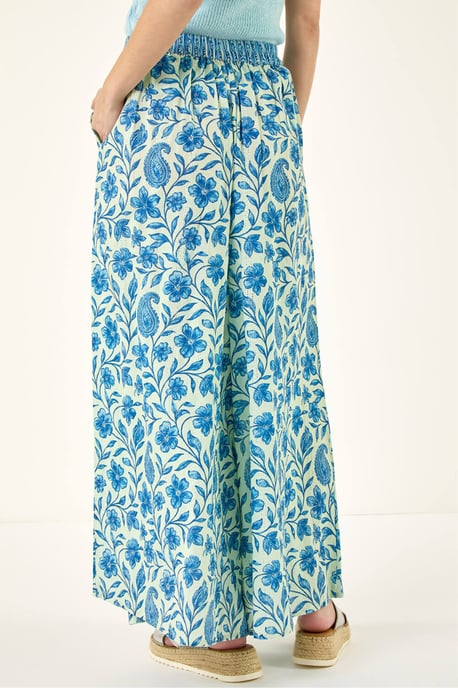 Floral Print Textured Palazzo Trouser - Image 3