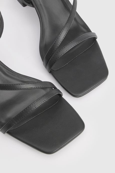 Wide Fit Low Block Asymmetric Strappy Heels - Image 5