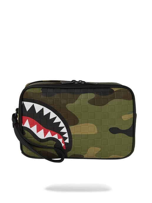 Sprayground Woodland Camo Check Toiletry Bag - Image 1