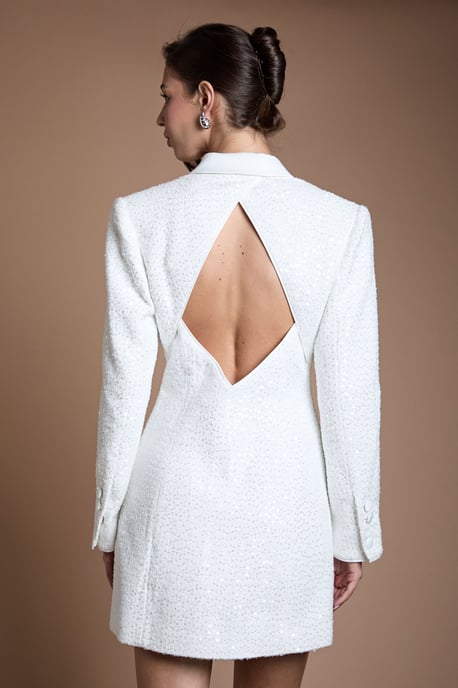 Blazer Bridal Dress With Open Back - Image 3