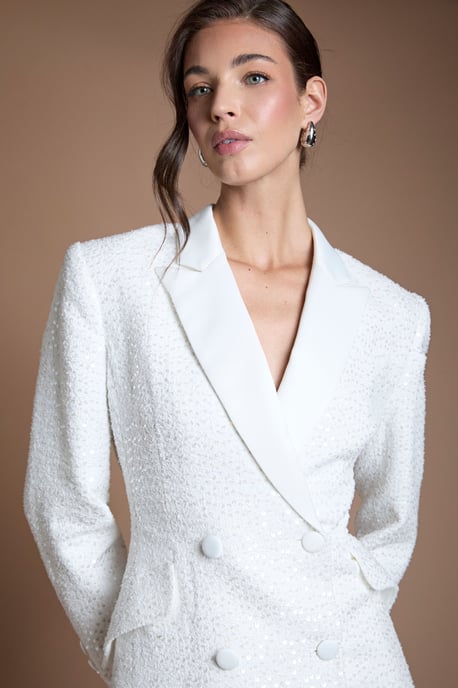 Blazer Bridal Dress With Open Back - Image 4