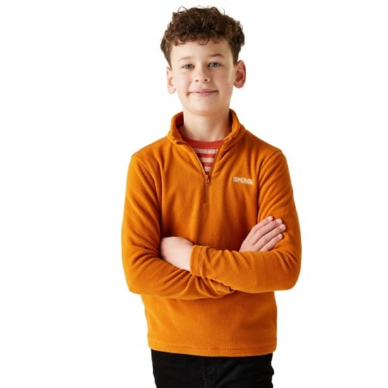 Regatta - Geweldige Outdoors Kinder Hot Shot II Half Zip Fleece Hoodie (Pompoen Kruiden) - Image 3