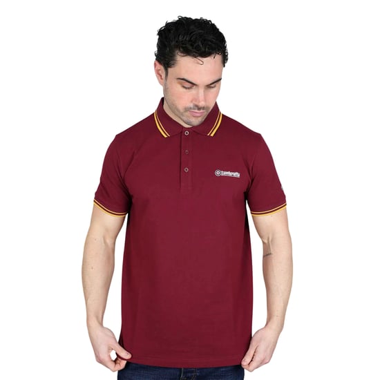 Lambretta Heren SS25 Twin Tip Poloshirt (Bourgogne/Goud) - Image 3