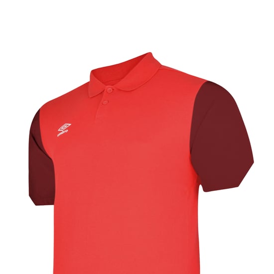 Umbro Kinder/Kinder Total Training Poloshirt (Vermiljoen/Fietsrood/Zwart) - Image 2