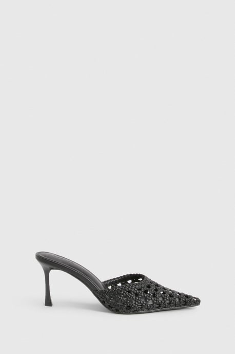 Weave Front Court Heeled Mules - Image 3