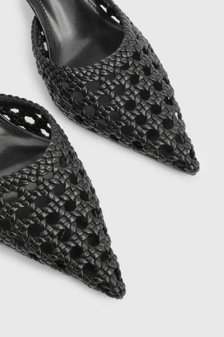 Weave Front Court Heeled Mules - Image 5