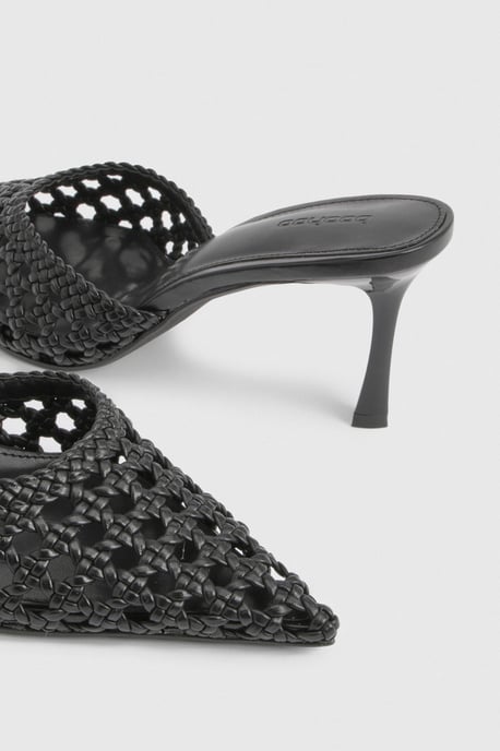 Weave Front Court Heeled Mules - Image 6