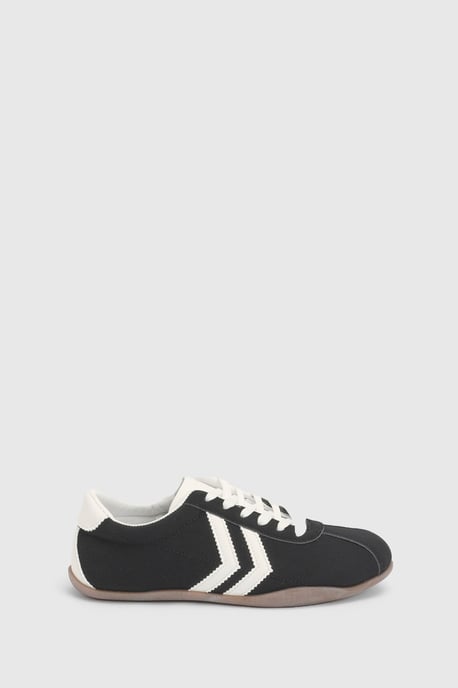 Riley Faux Suede Contrast Lace Up Trainers - Image 2