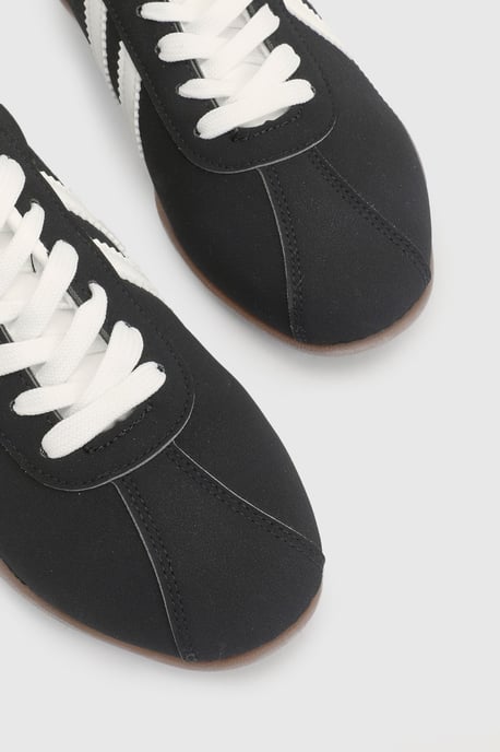 Riley Faux Suede Contrast Lace Up Trainers - Image 4