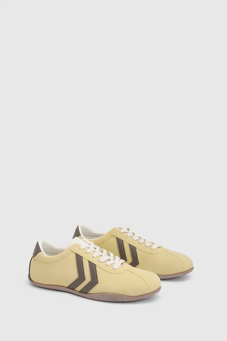 Riley Faux Suede Contrast Lace Up Trainers - Image 1