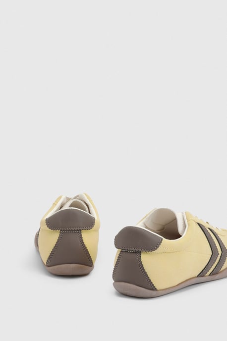 Riley Faux Suede Contrast Lace Up Trainers - Image 3