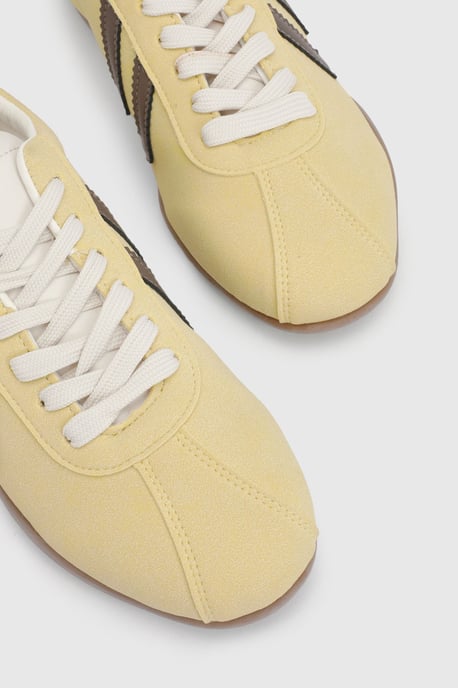 Riley Faux Suede Contrast Lace Up Trainers - Image 4
