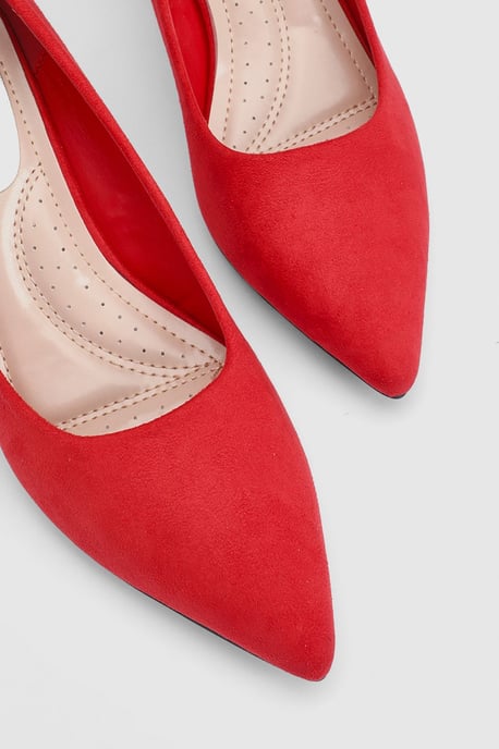 Good For The Sole: Wide Fit Exmoor Faux Suede Comfort Medium Block Heel Court Shoes - Image 3