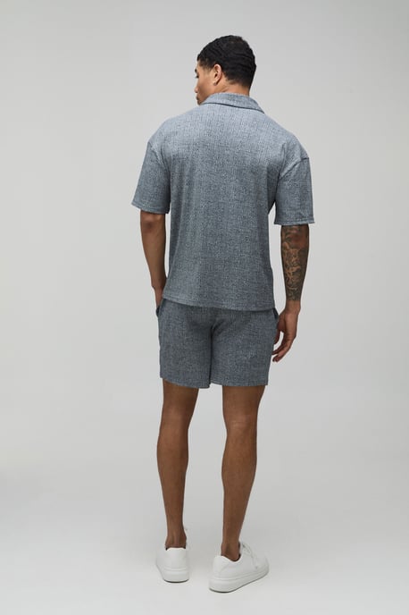 Jersey Marl Rib Regular Fit Shirt & Short Set - Image 2
