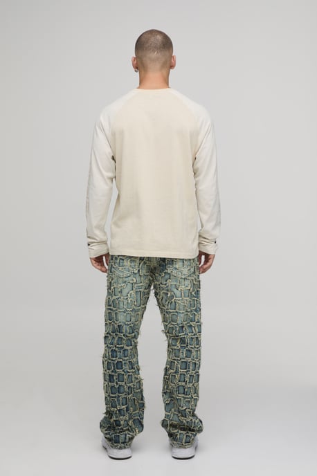 Slim Flared Distressed Washed Jeans - Image 2