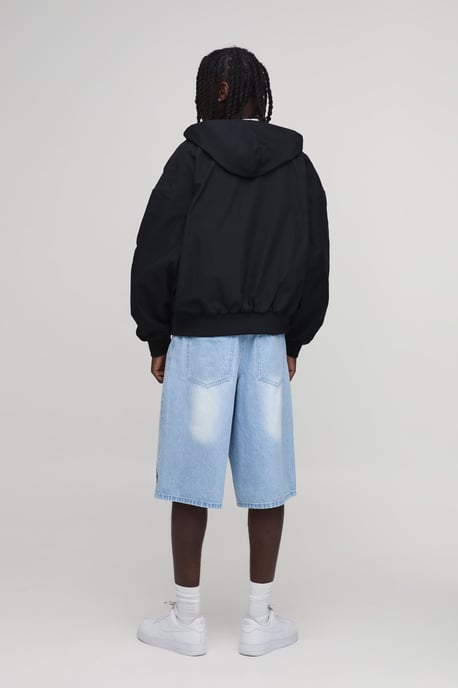 Extreme Oversized Twill Hooded Jacket - Image 2
