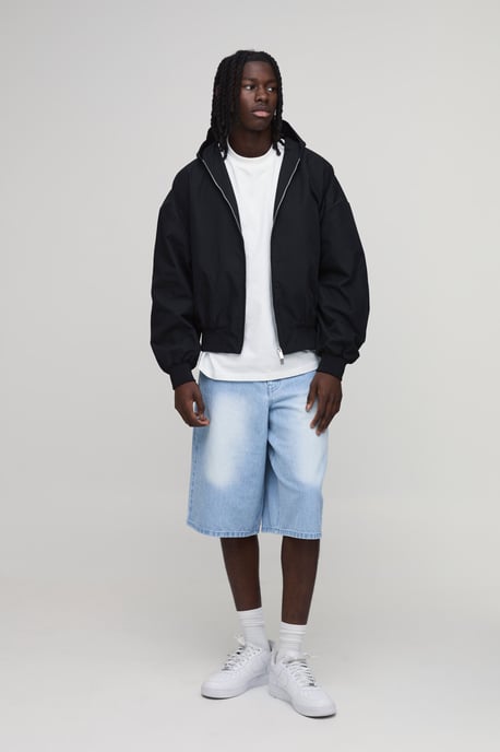 Extreme Oversized Twill Hooded Jacket - Image 4