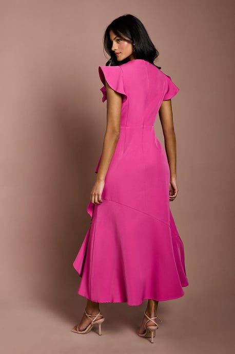 Petite Ruffle Detail Midi Dress - Image 3