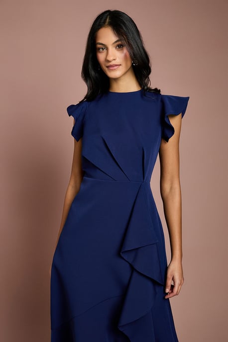 Petite Ruffle Detail Midi Dress - Image 2