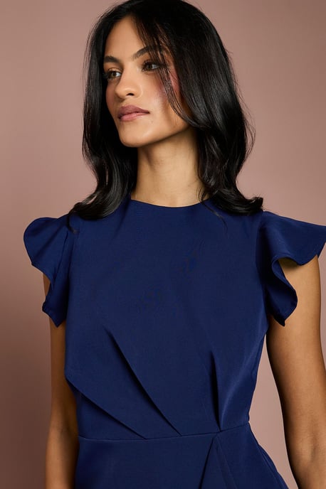 Petite Ruffle Detail Midi Dress - Image 4
