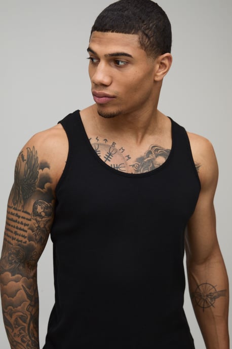 Basic Regular Fit Ribbed Vest - Image 3