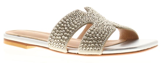 Apache Womens Flat Sandals Shimmering Rhinestones Fifi Slip On silver - Image 1