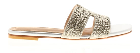 Apache Womens Flat Sandals Shimmering Rhinestones Fifi Slip On silver - Image 2