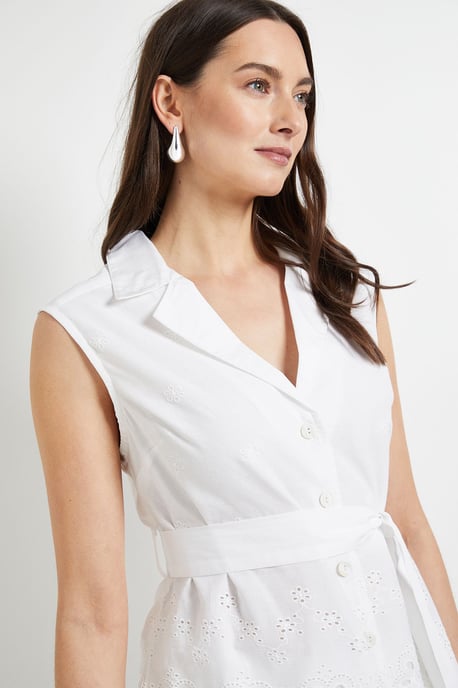 Collared Belted Broderie Top - Image 4