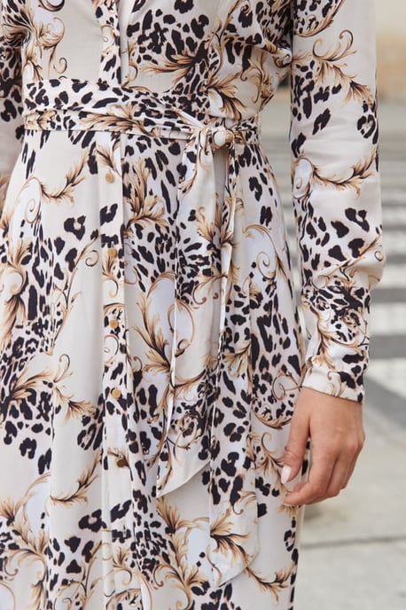 Natural WOW Print Belted Shirt Dress - Image 4