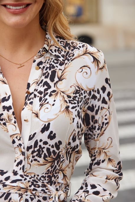 Natural WOW Print Belted Shirt Dress - Image 5