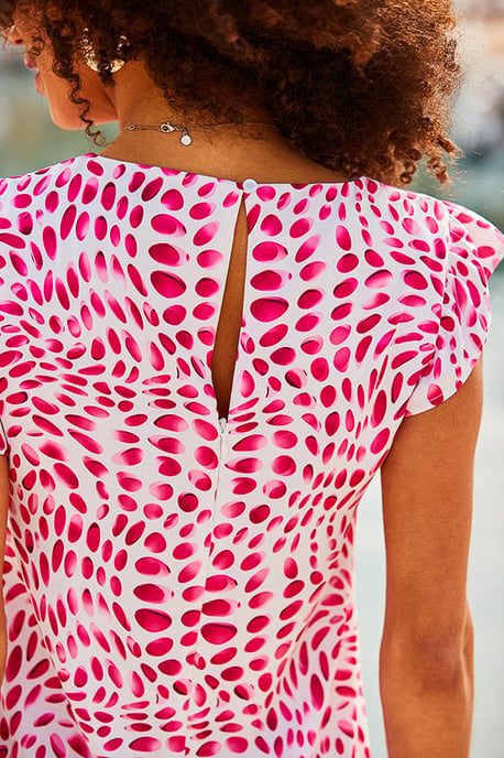 Cherry Blossom Pink Print Shift Dress - Image 4